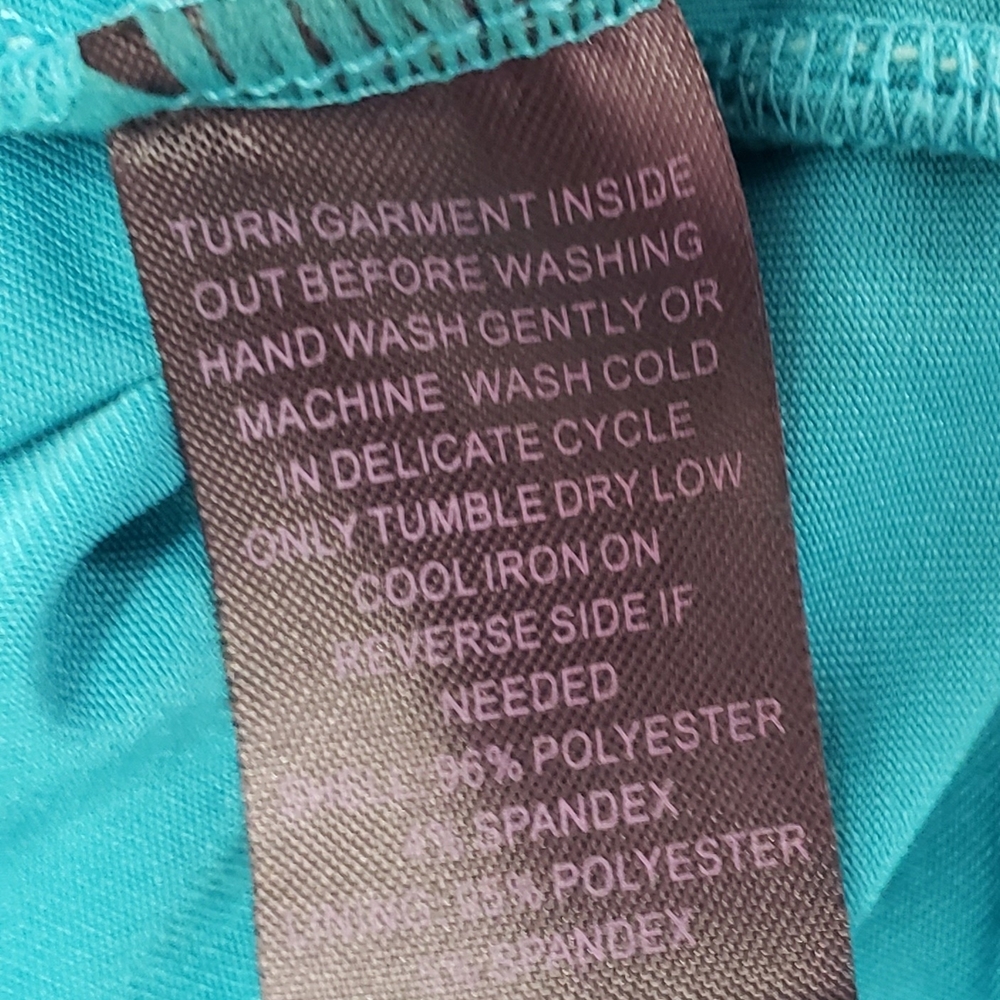 Hale Bob Blue & Aqua Printed Rare Crossback/Front Mini Dress Lining Large - Picture 4 of 8